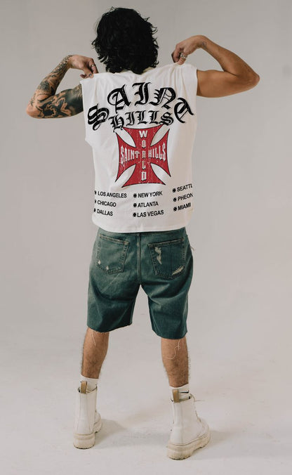 Tour Cut-sleeve Tee  White