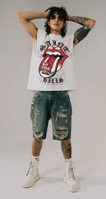 Tour Cut-sleeve Tee  White
