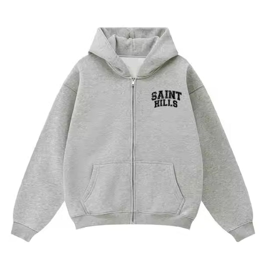 Varsity Zip-Up Ash Grey