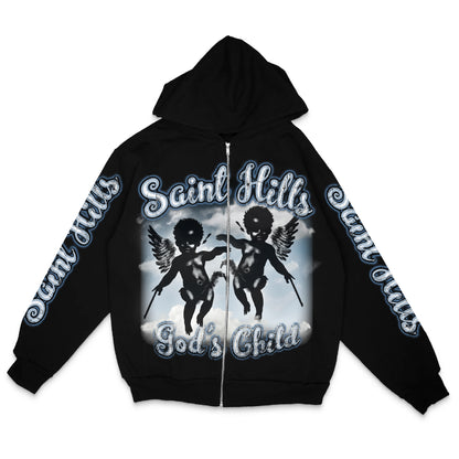 Gods Child Zip-Up Black