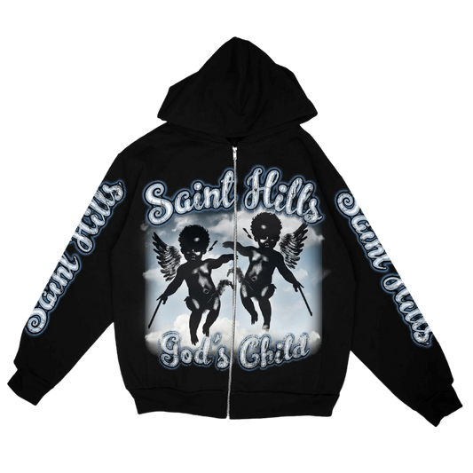 Gods Child Zip-Up Black