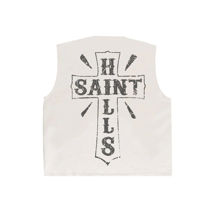 Savior Cut-sleeve Tee  White
