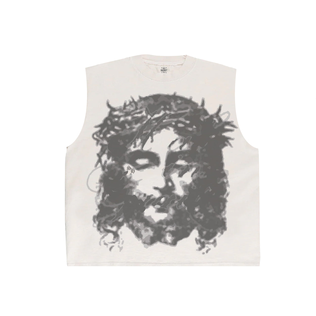Savior Cut-sleeve Tee  White