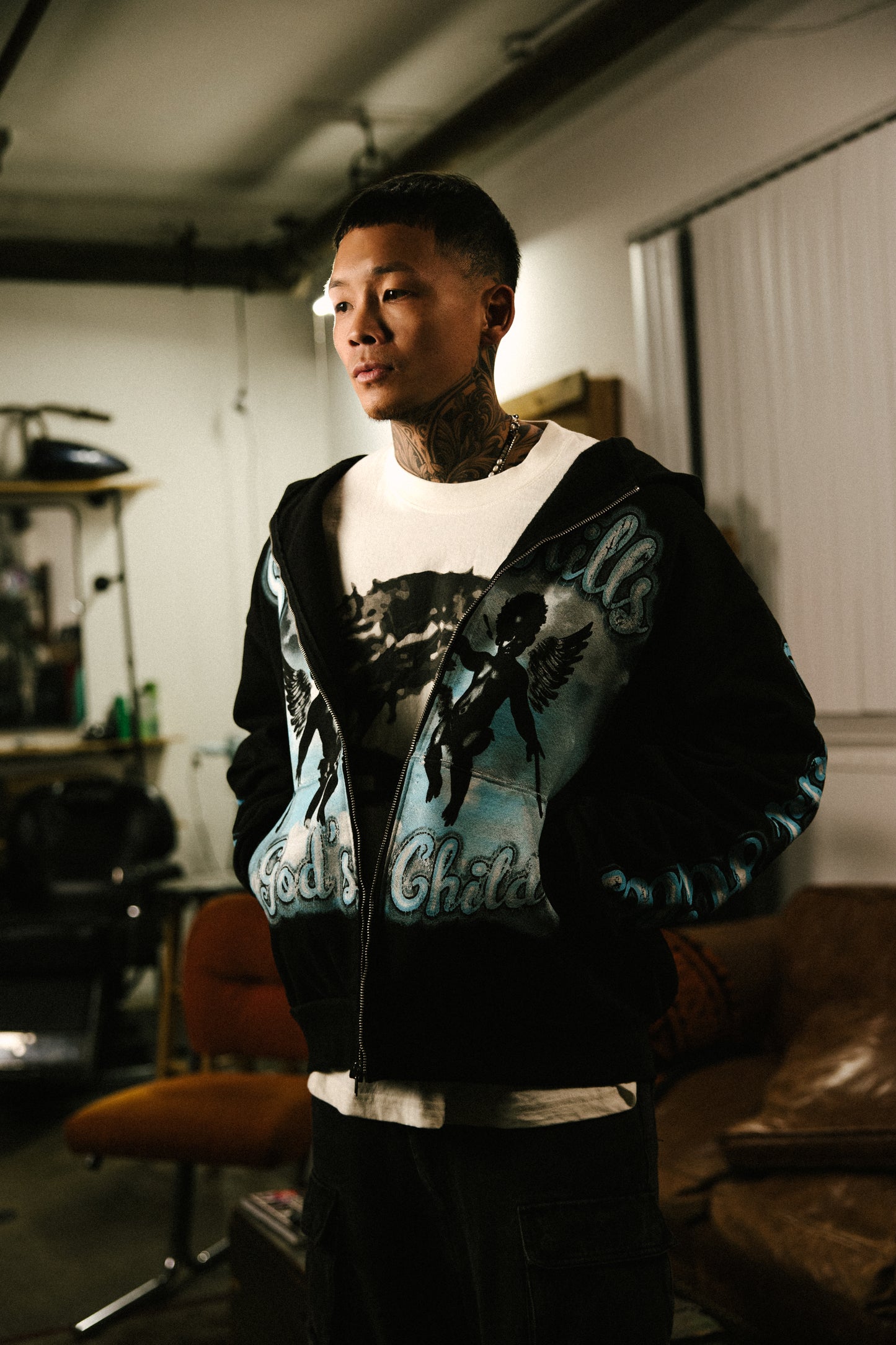 Gods Child Zip-Up Black