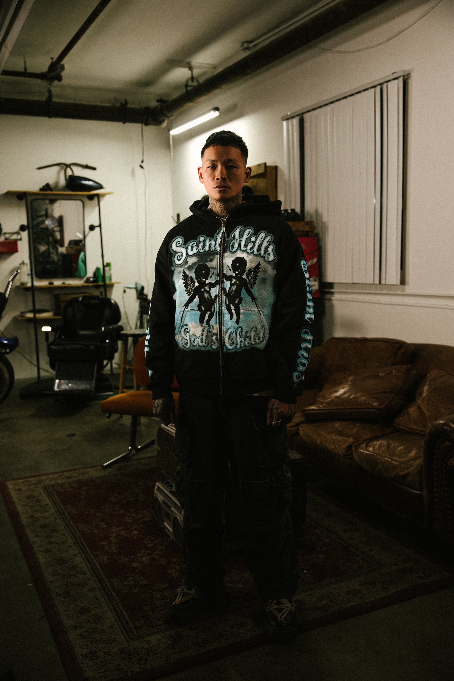 Gods Child Zip-Up Black